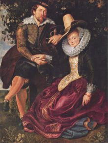 Isabella Brant samen met haar echtgenoot Rubens